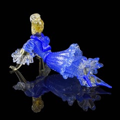 Seguso Vetri d'Arte Murano - Robe de ballerine italienne à rayures bleues