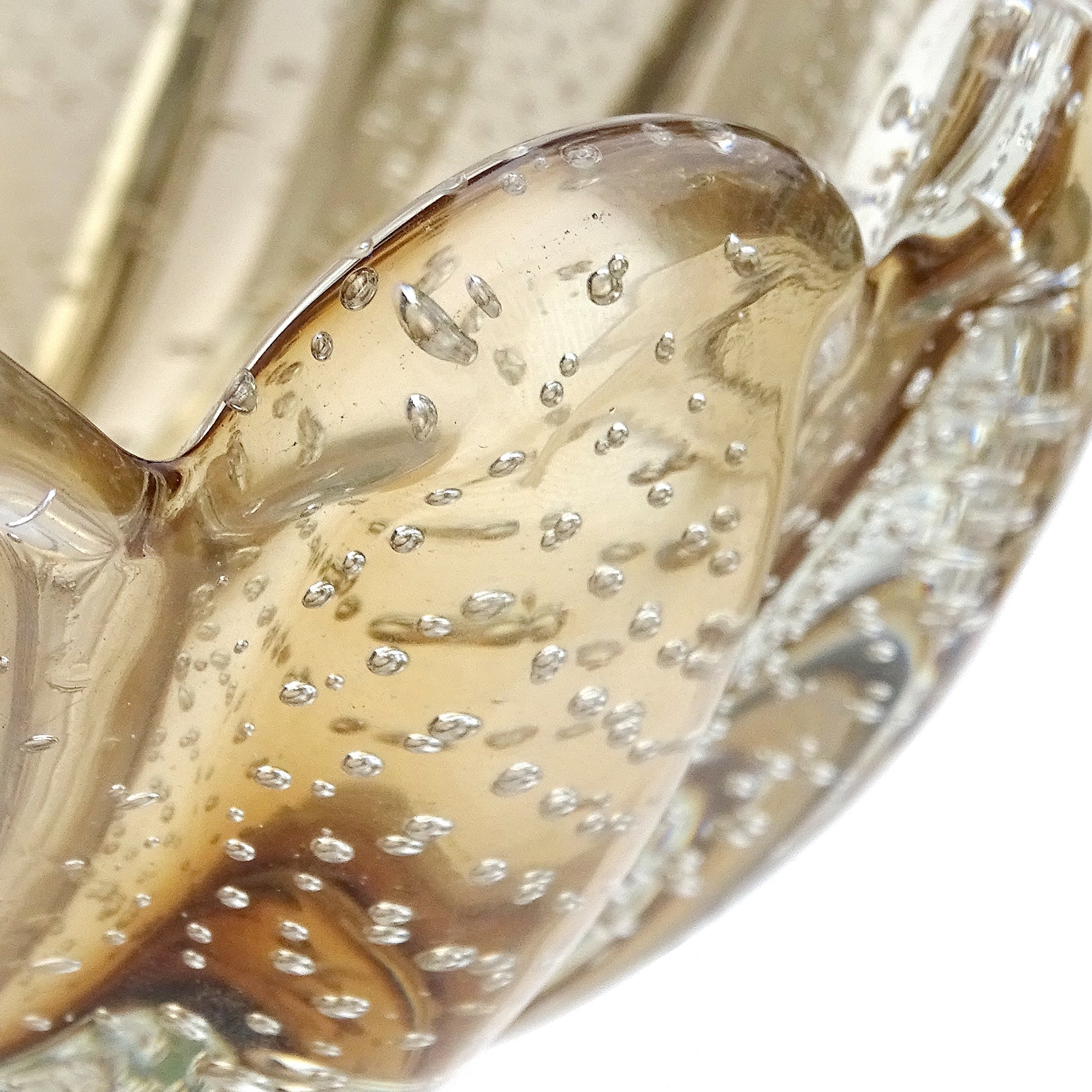 Seguso Vetri d'Arte Murano Champagner Sommerso Italienische Art Decor Schale aus Glas im Zustand „Gut“ im Angebot in Kissimmee, FL
