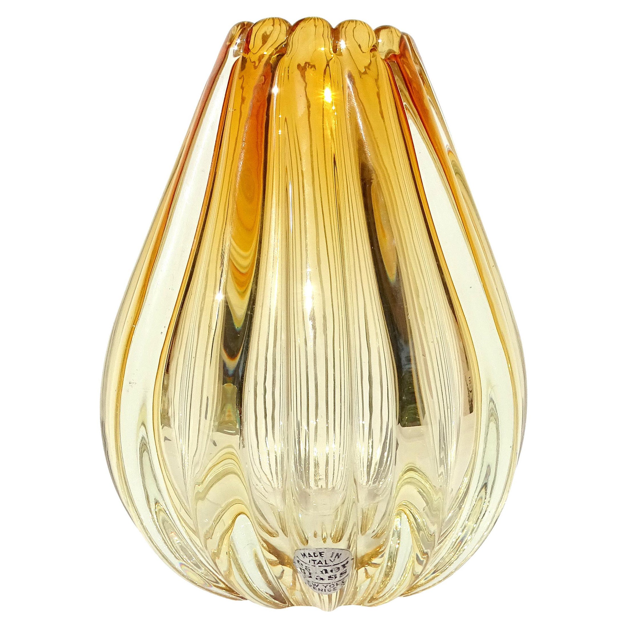 Seguso Vetri d
Arte Murano Flavio Poli Sommerso Arancione Vaso in Vetro d
Arte Italiano