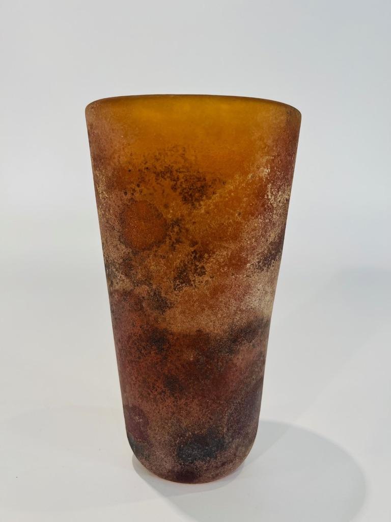 Seguso Vetri dArte Vase aus bernsteinfarbenem Murano-Glas 