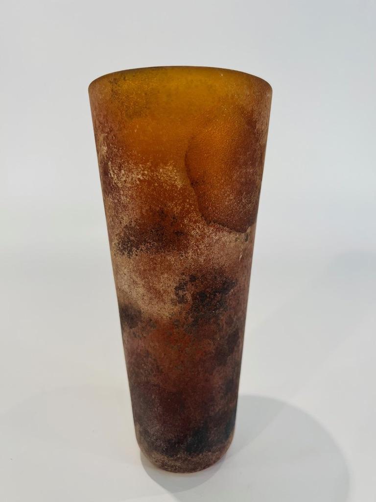 Autre Seguso Vetri dArte Vase en verre de Murano ambre 