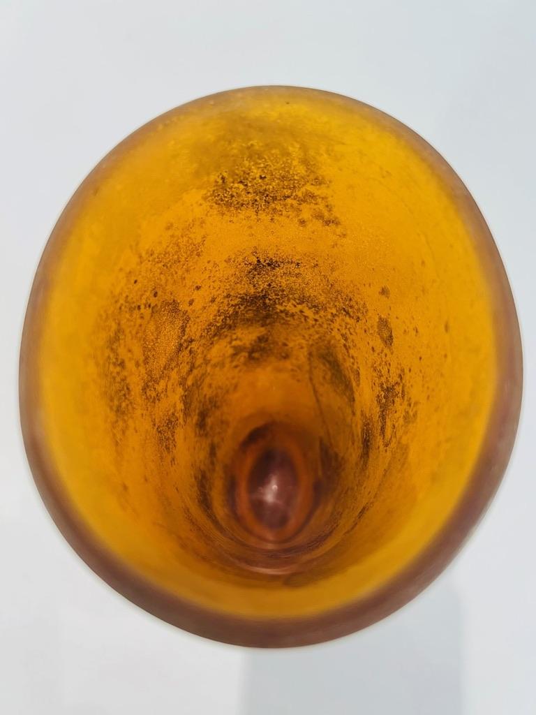 Seguso Vetri dArte Vase aus bernsteinfarbenem Murano-Glas 