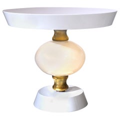 Seguso Vetri d'Arte Murano Glass Coffee Table, Ivory Gold glass and Lacquered