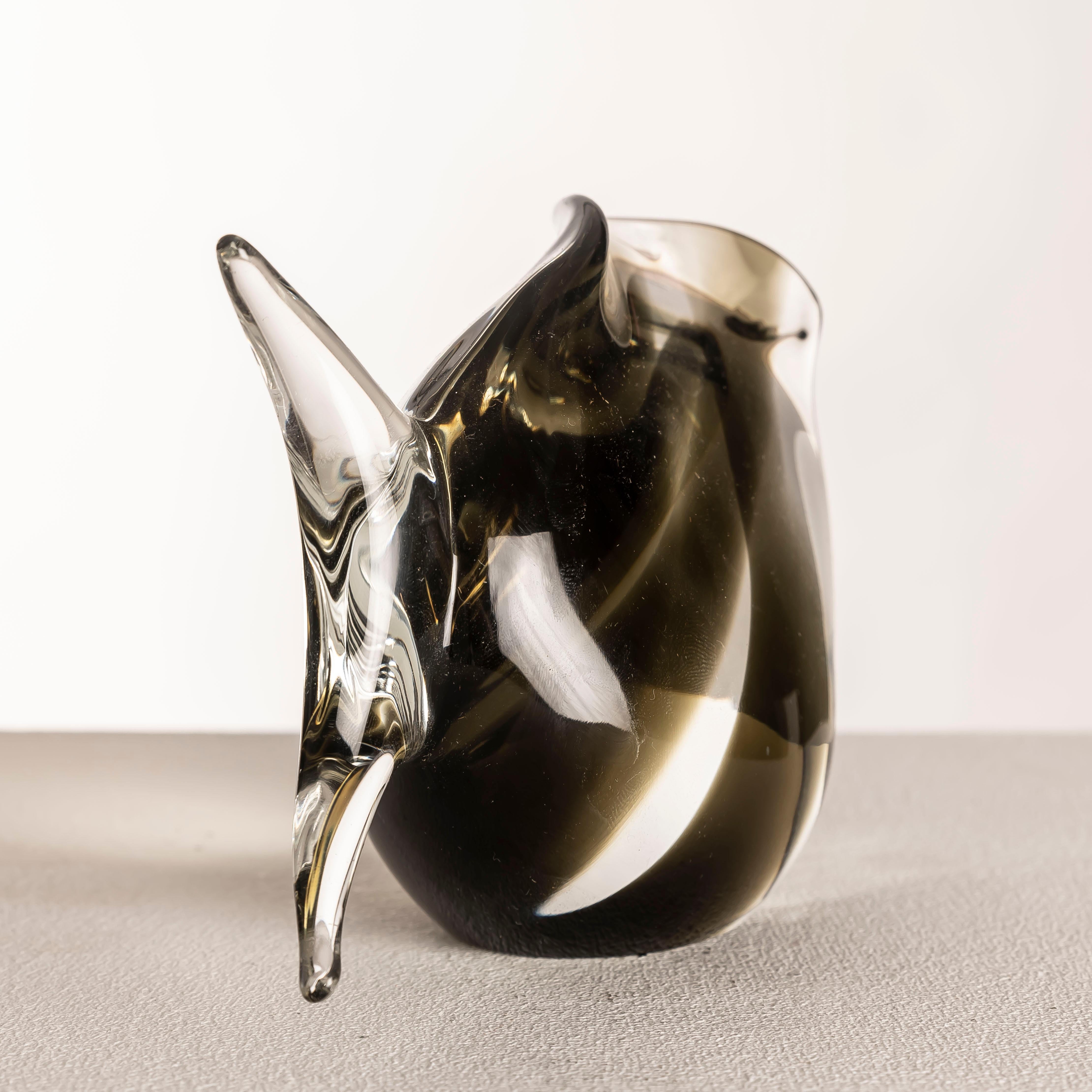 Italiano Scultura di pesce in vetro di Murano di Seguso Vetri d'Arte con etichetta originale, Italia anni '60 in vendita