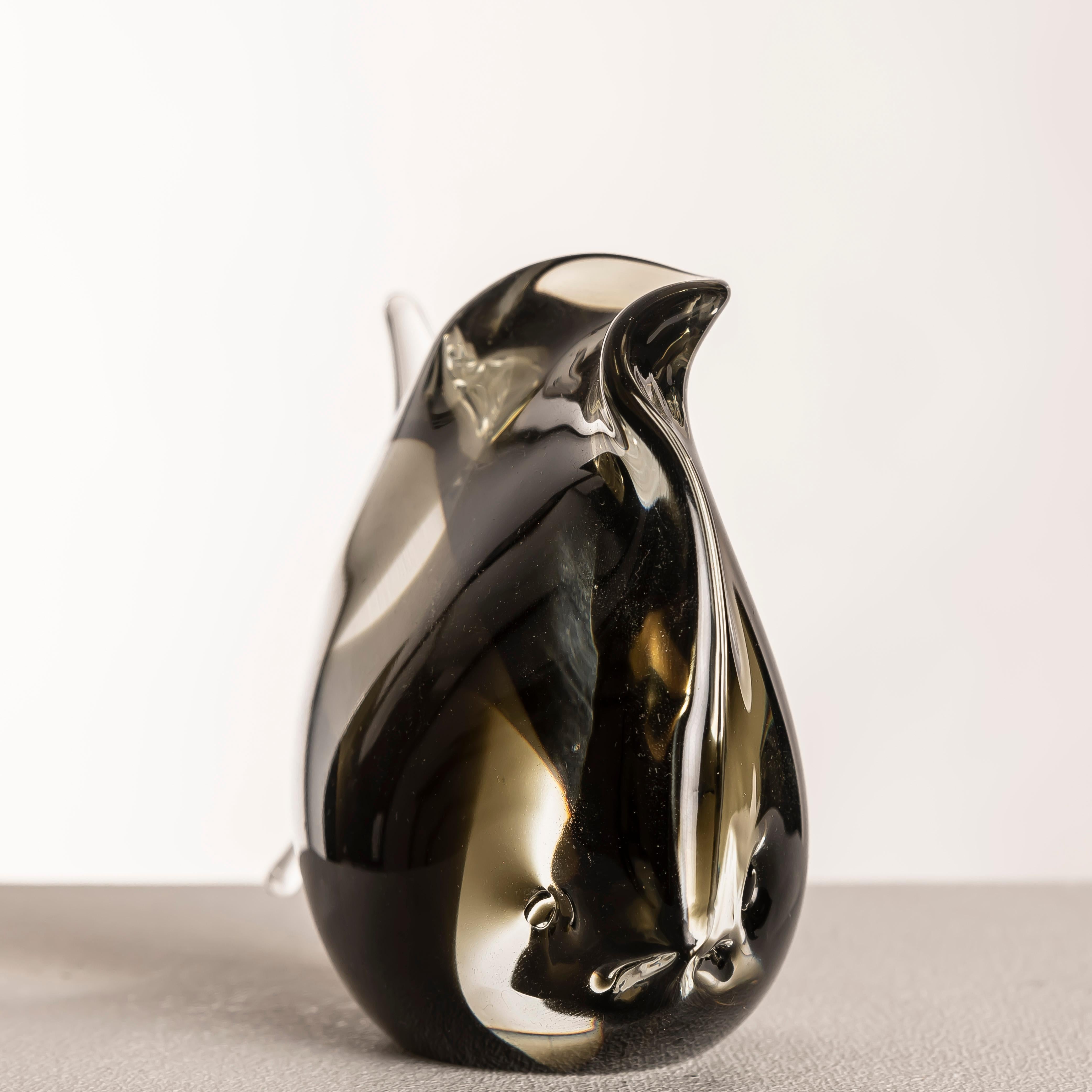 Metà XX secolo Scultura di pesce in vetro di Murano di Seguso Vetri d'Arte con etichetta originale, Italia anni '60 in vendita