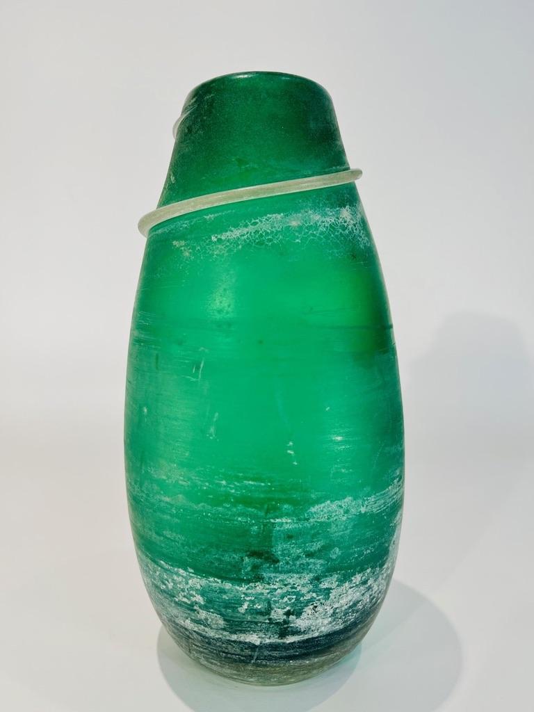 Style international Vase en verre de Murano vert 