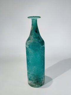 Seguso. Vetri dArte Murano Glass green "Corroso" vase circa 1950