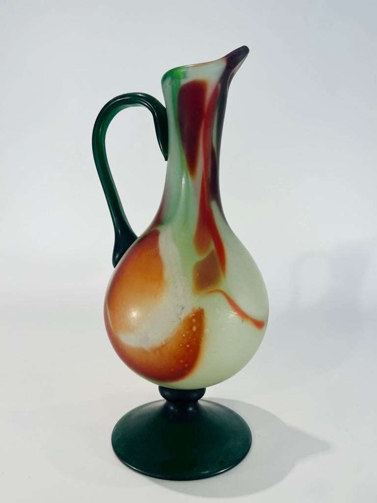 Incredible Seguso Vetri dArte Murano glass multicolor jar circa 1950 