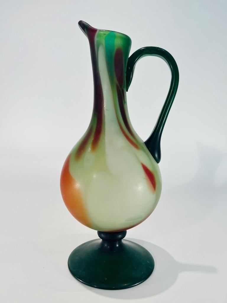 International Style Seguso Vetri dArte Murano glass multicolor circa 1950 jar  For Sale
