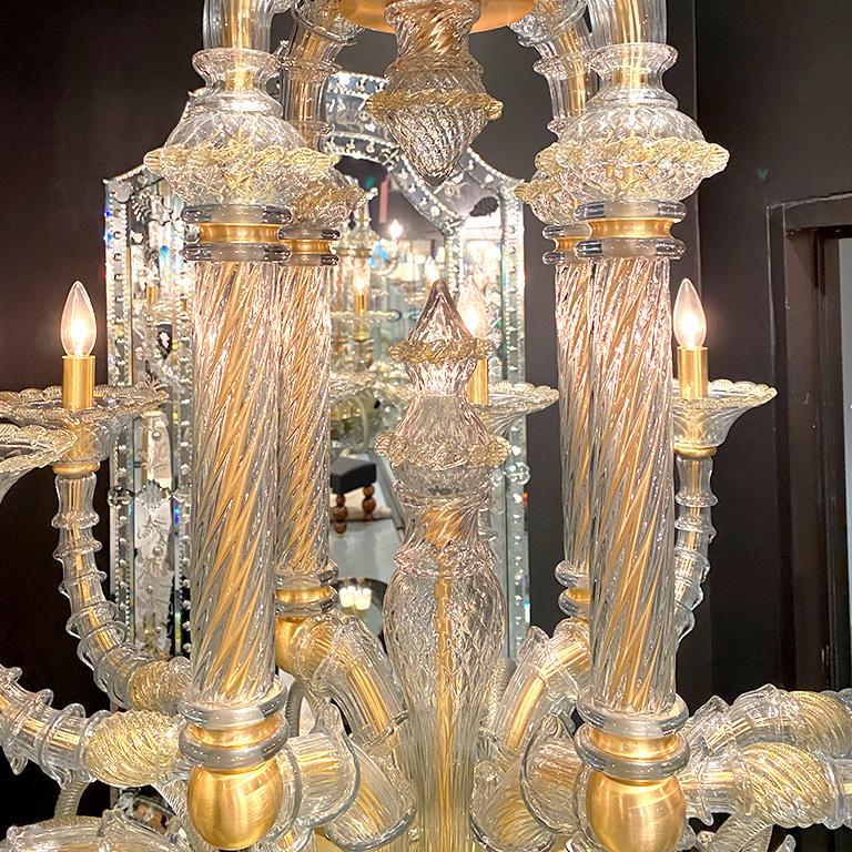 Italian Seguso Vetri d'Arte Murano Glass Museo Chandelier For Sale