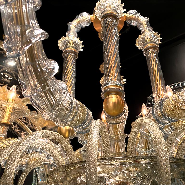Seguso Vetri d'Arte Murano Glass Museo Chandelier In Excellent Condition For Sale In Murano-Venice, IT