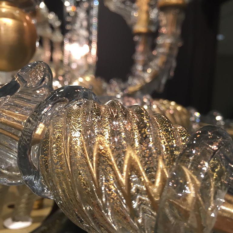 Blown Glass Seguso Vetri d'Arte Murano Glass Museo Chandelier For Sale