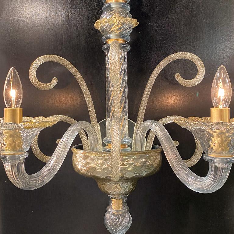 Hand-Crafted Seguso Vetri d'Arte Murano Glass Museo Sconce For Sale