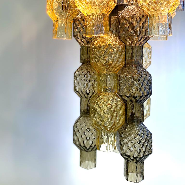 Contemporary Seguso Vetri d'Arte Murano Glass Poliesaedri Lighting Fixture For Sale