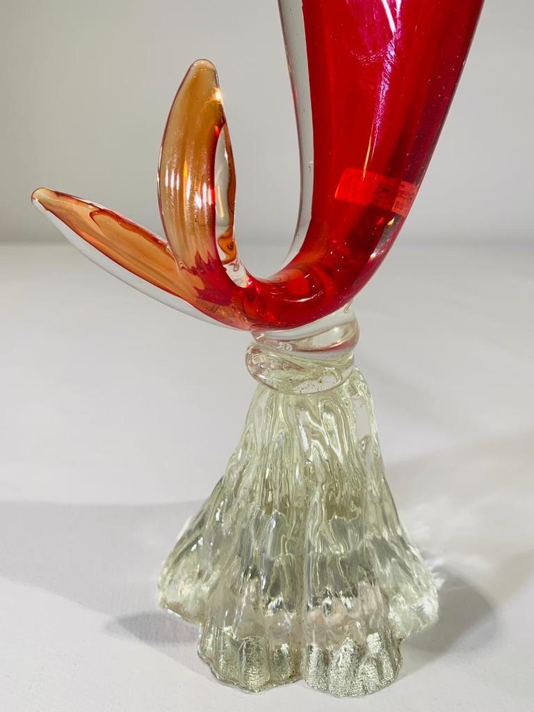 Seguso Vetri dArte Pez rojo de cristal de Murano circa 1950 Italiano en venta