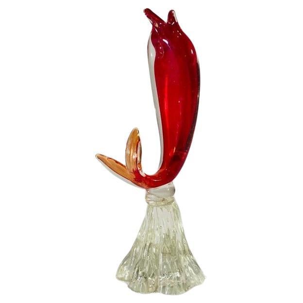 Seguso Vetri dArte Pez rojo de cristal de Murano circa 1950 en venta