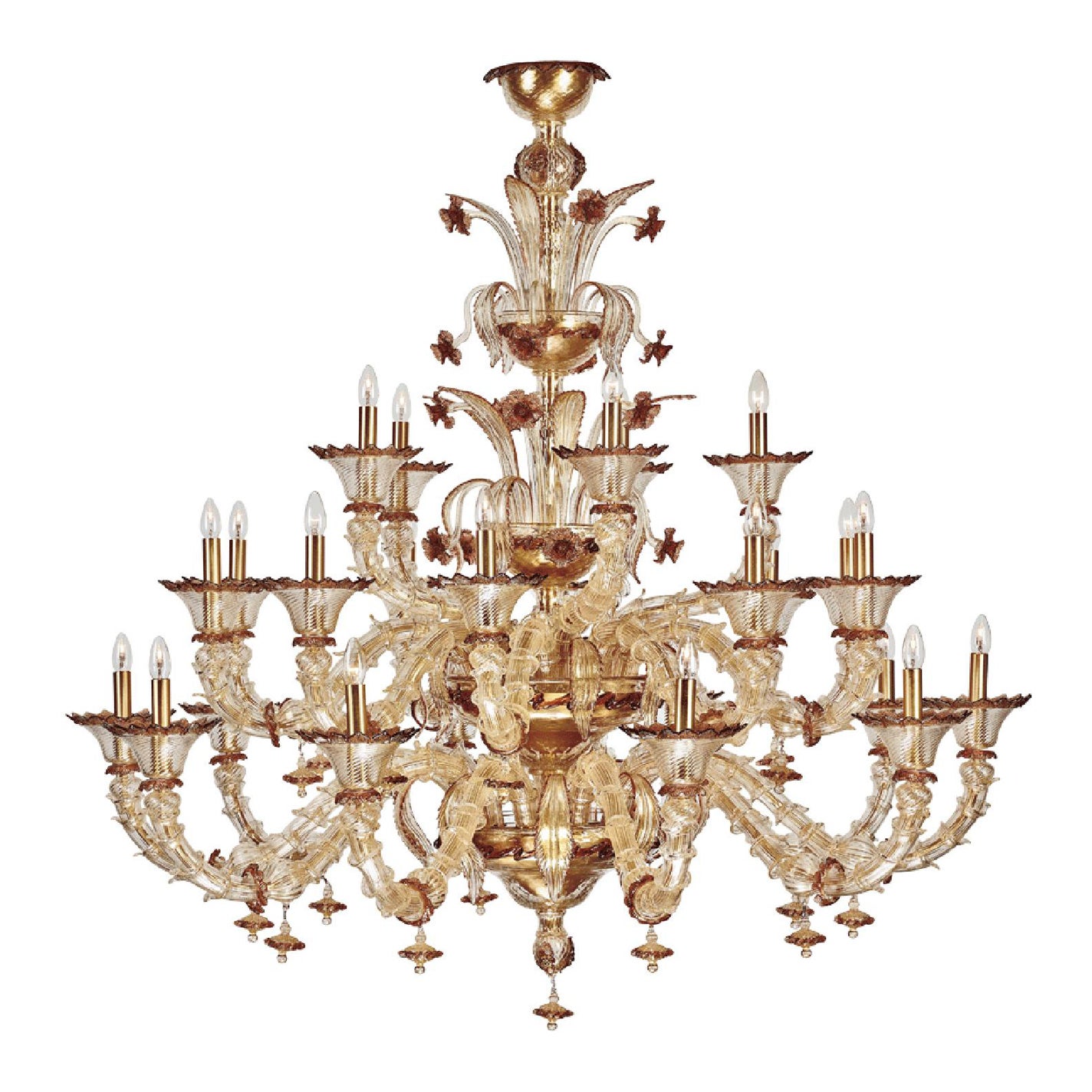 Seguso Vetri d'Arte Murano Glass Rezzonico 25 Light Chandelier