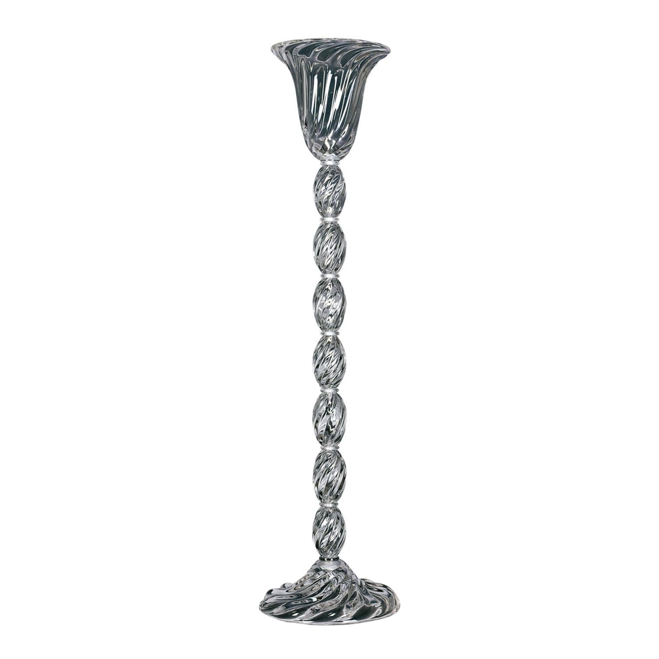 Seguso Vetri d'Arte Lámpara de pie de cristal de Murano Torciera, cristal coste transparente