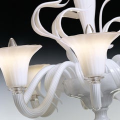 Seguso Vetri d'Arte Murano Glass Vento LED Chandelier 18 Lights