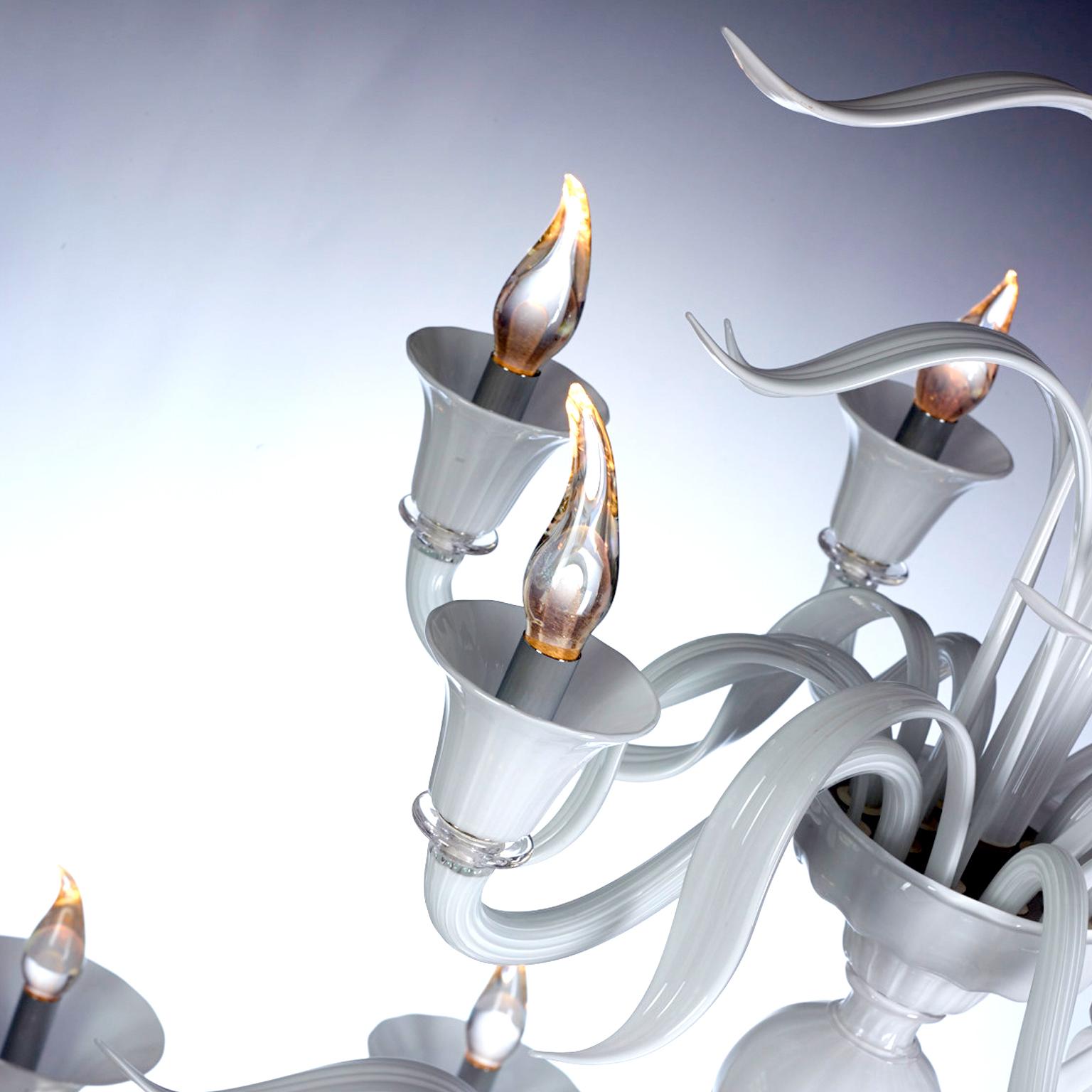 Seguso Vetri d'Arte Murano Glass Vento LED Chandelier 18 Lights In New Condition For Sale In Murano-Venice, IT