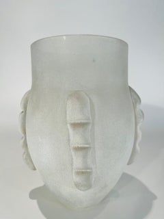 Seguso. Vetri dArte Murano Glass white "Corroso" vase circa 1950