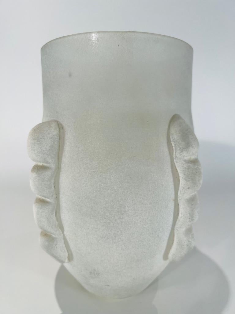 International Style Seguso. Vetri d'Arte Vaso in vetro di Murano bianco 