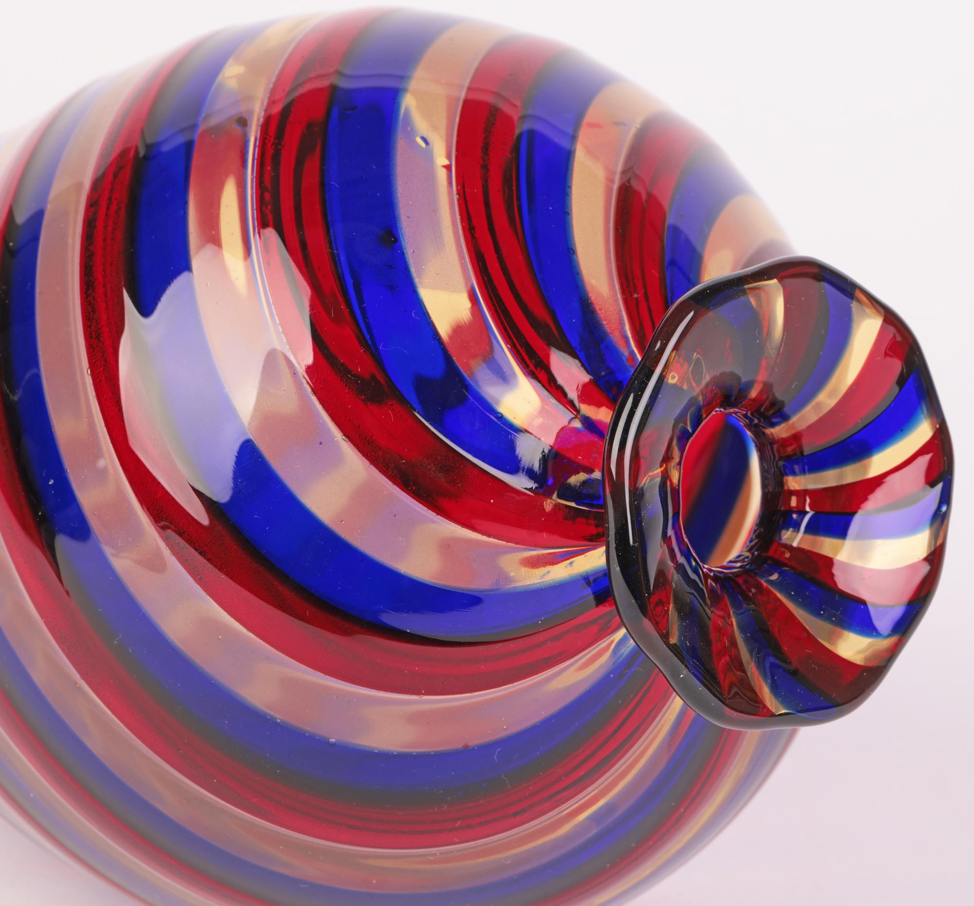Seguso Vetri d'Arte Murano Italienische Vase aus geblasenem Kunstglas (20. Jahrhundert) im Angebot
