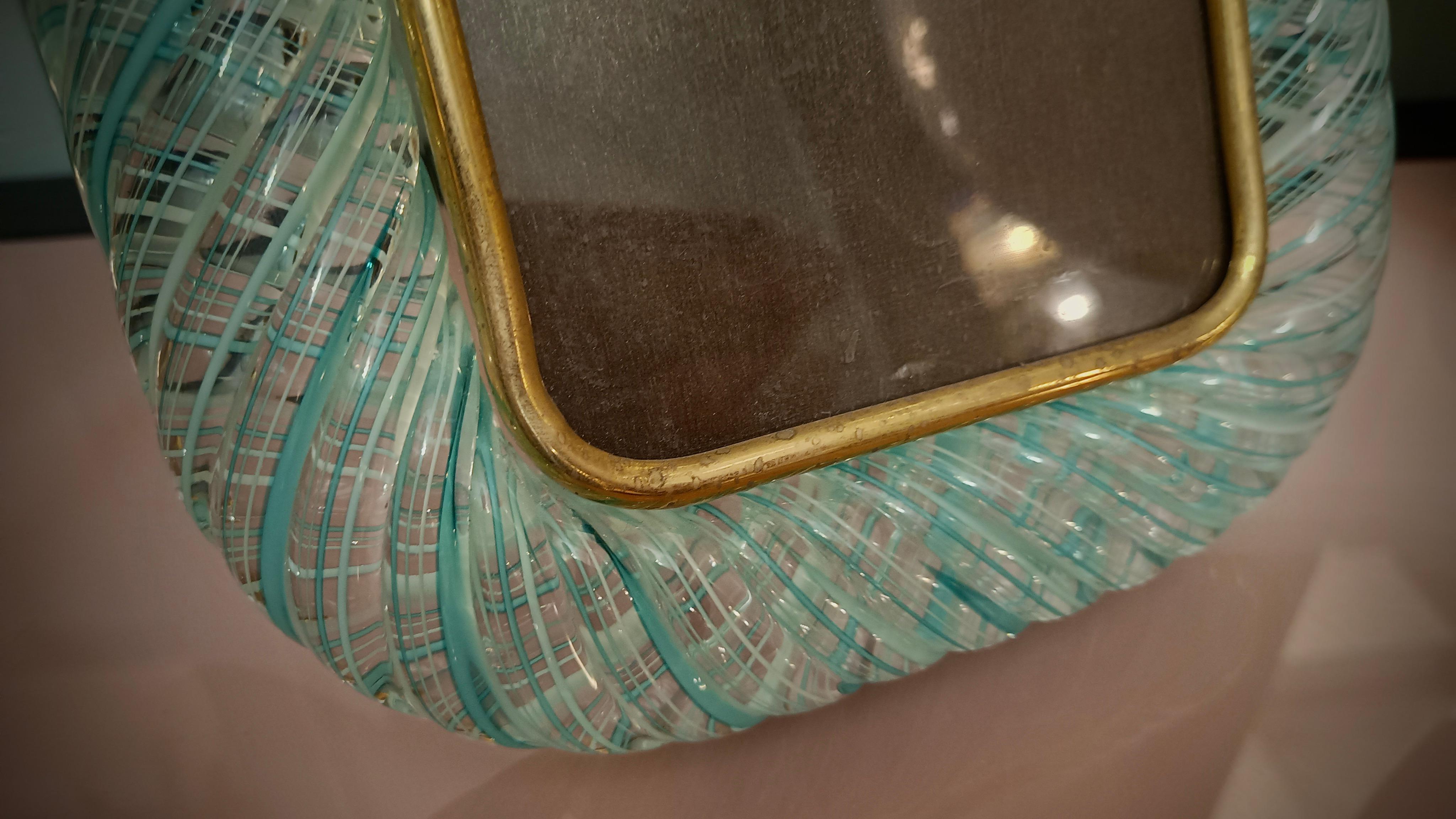 Seguso Vetri d'Arte Murano, cornice in vetro soffiato verde chiaro, 1980 2