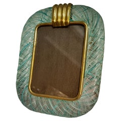 Seguso Vetri D'arte Murano Light Green Blown Glass Picture Frame, 1980