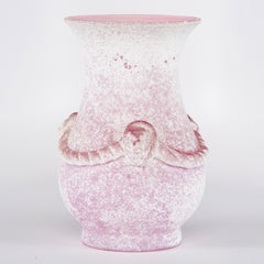 Seguso Vetri d”Arte Murano Pink Scavo Glass Vase