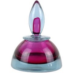 Seguso Vetri d'Arte Murano Sommerso Alexandrite Purple Pink Italian Glass Jar