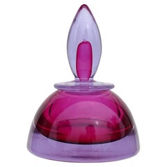 Seguso Vetri d'Arte Murano Sommerso Alexandrite Purple Pink Italian Glass Jar