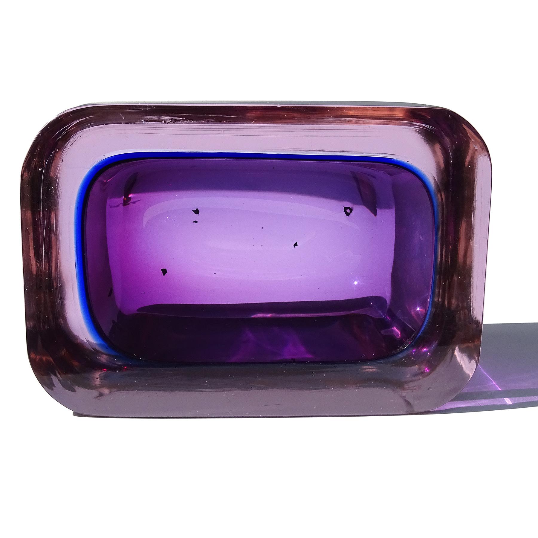 Verre Seguso Vetri d'Arte Murano Sommerso améthyste bleu violet verre d'art italien en vente