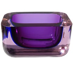 Seguso Vetri d'Arte Murano Sommerso améthyste bleu violet verre d'art italien