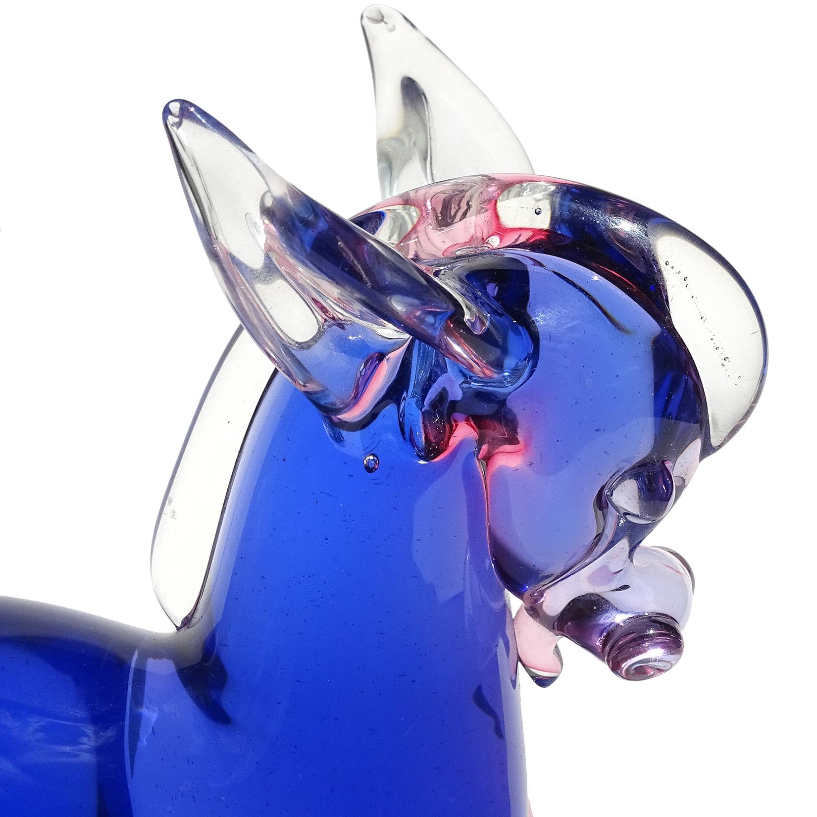 blue glass sculpture murano