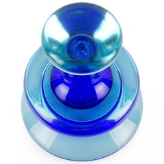 Seguso Vetri d'Arte Murano Sommerso Cobalt Blue Italian Art Glass Perfume Bottle