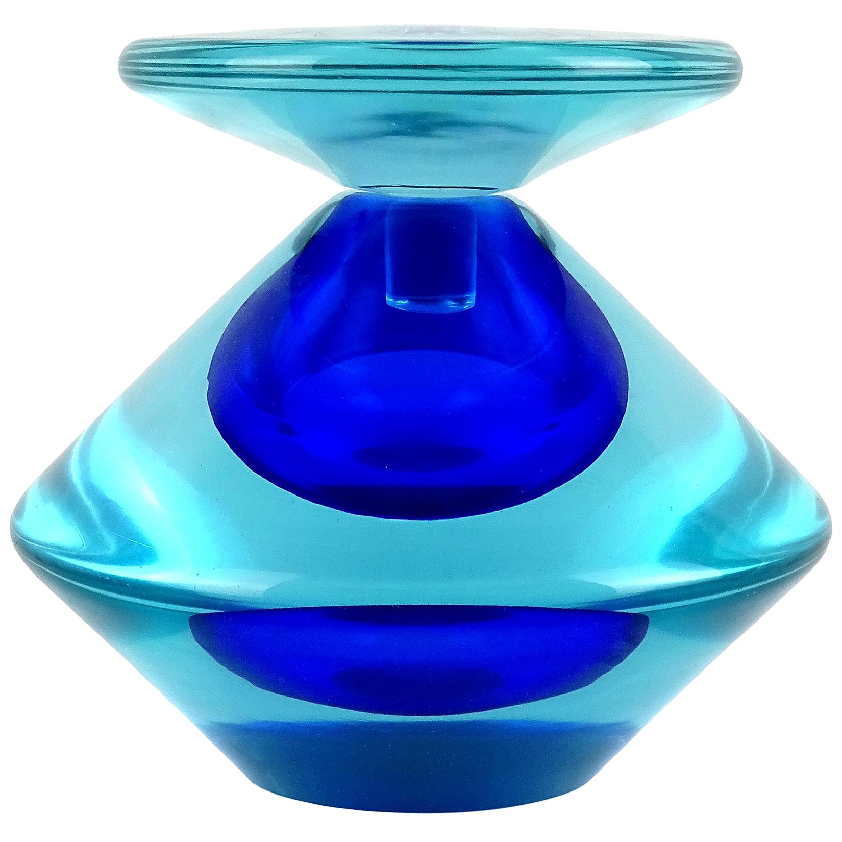 Seguso Vetri d'Arte Murano Sommerso Cobalt Blue Italian Art Glass
