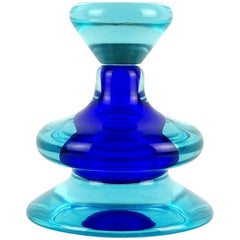 Seguso Vetri d'Arte Murano Sommerso Cobalt Blue Italian Art Glass Perfume Bottle