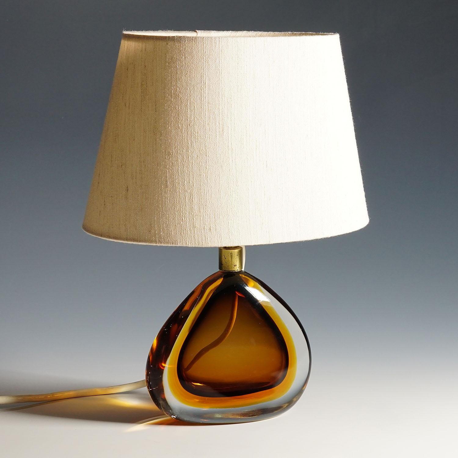 Italian Seguso Vetri d'Arte Murano Sommerso Glass Lamp, 1960s