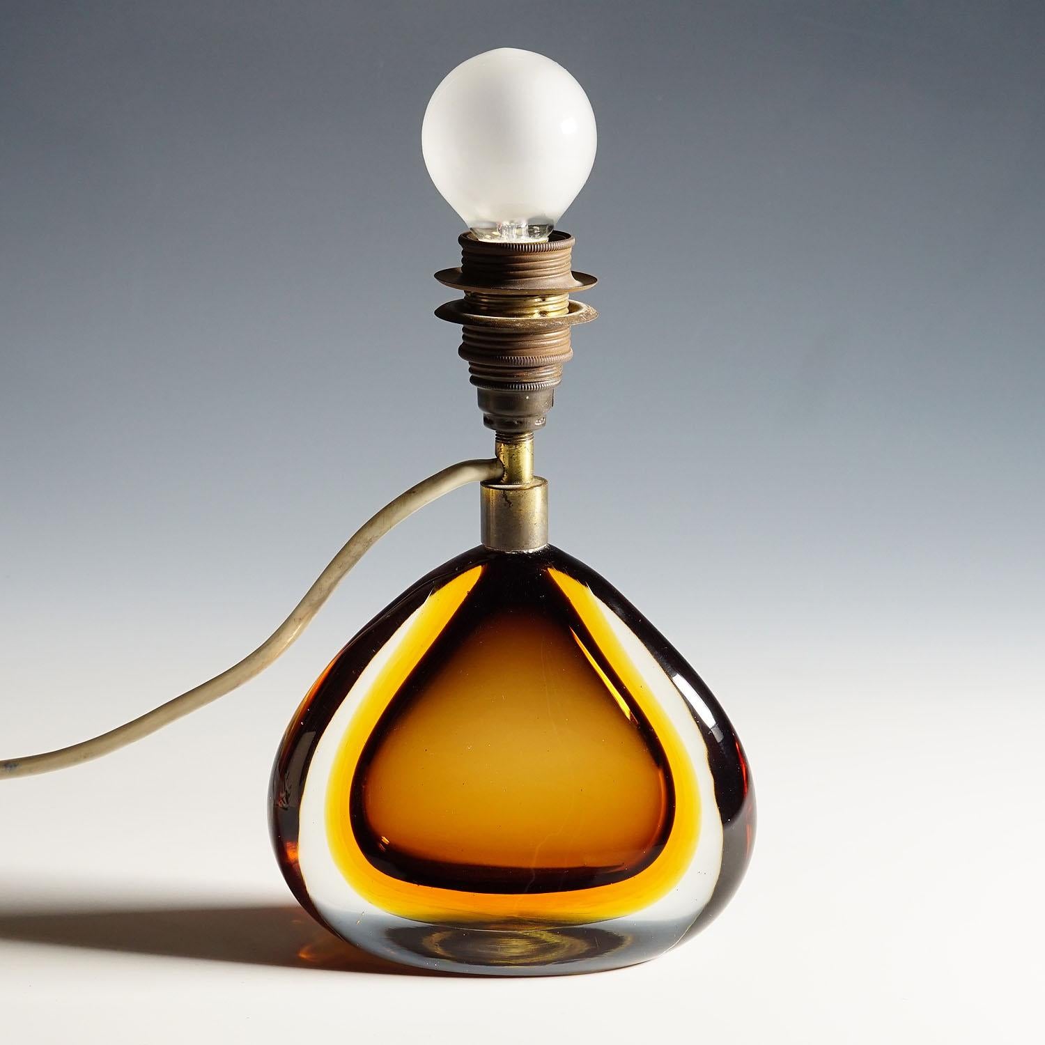 20th Century Seguso Vetri d'Arte Murano Sommerso Glass Lamp, 1960s