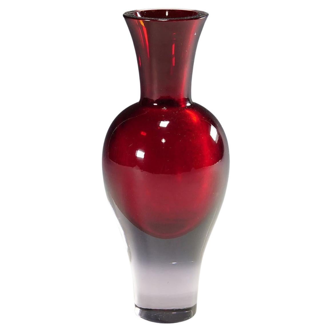 Seguso Vetri d'Arte Murano Sommerso Glass Vase, 1960s For Sale