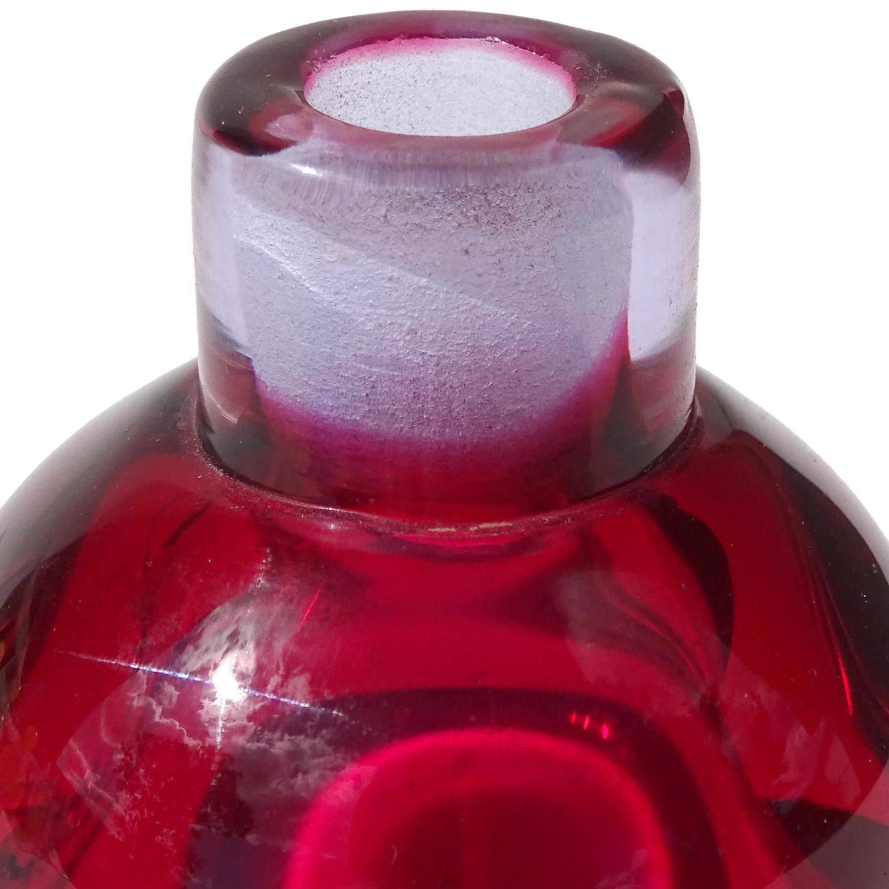 Parfümflasche aus italienischem Murano Sommerso-Kunstglas von Seguso Vetri d'Arte in Violett und Rot (Handgefertigt)