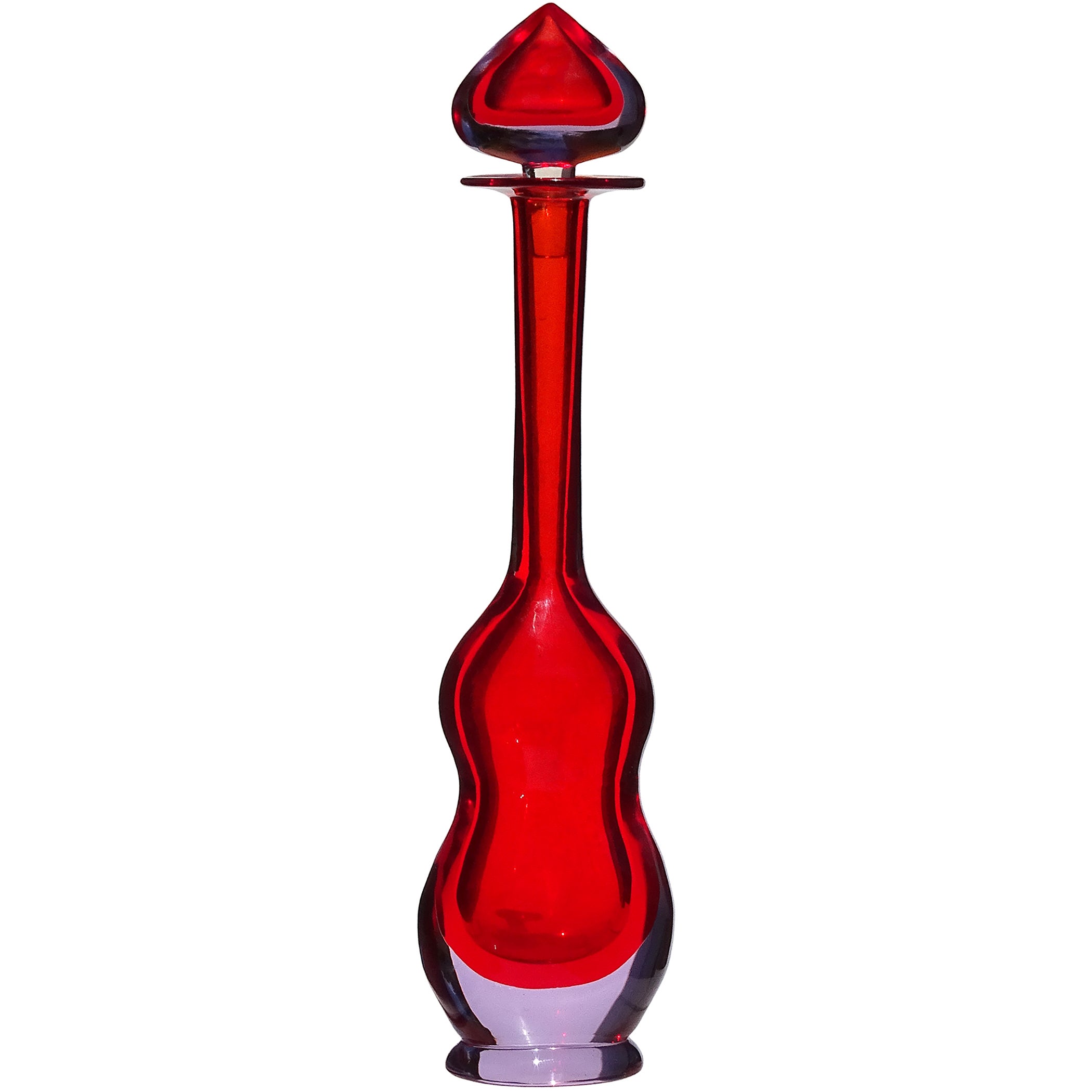 Parfümflasche aus italienischem Murano Sommerso-Kunstglas von Seguso Vetri d'Arte in Violett und Rot