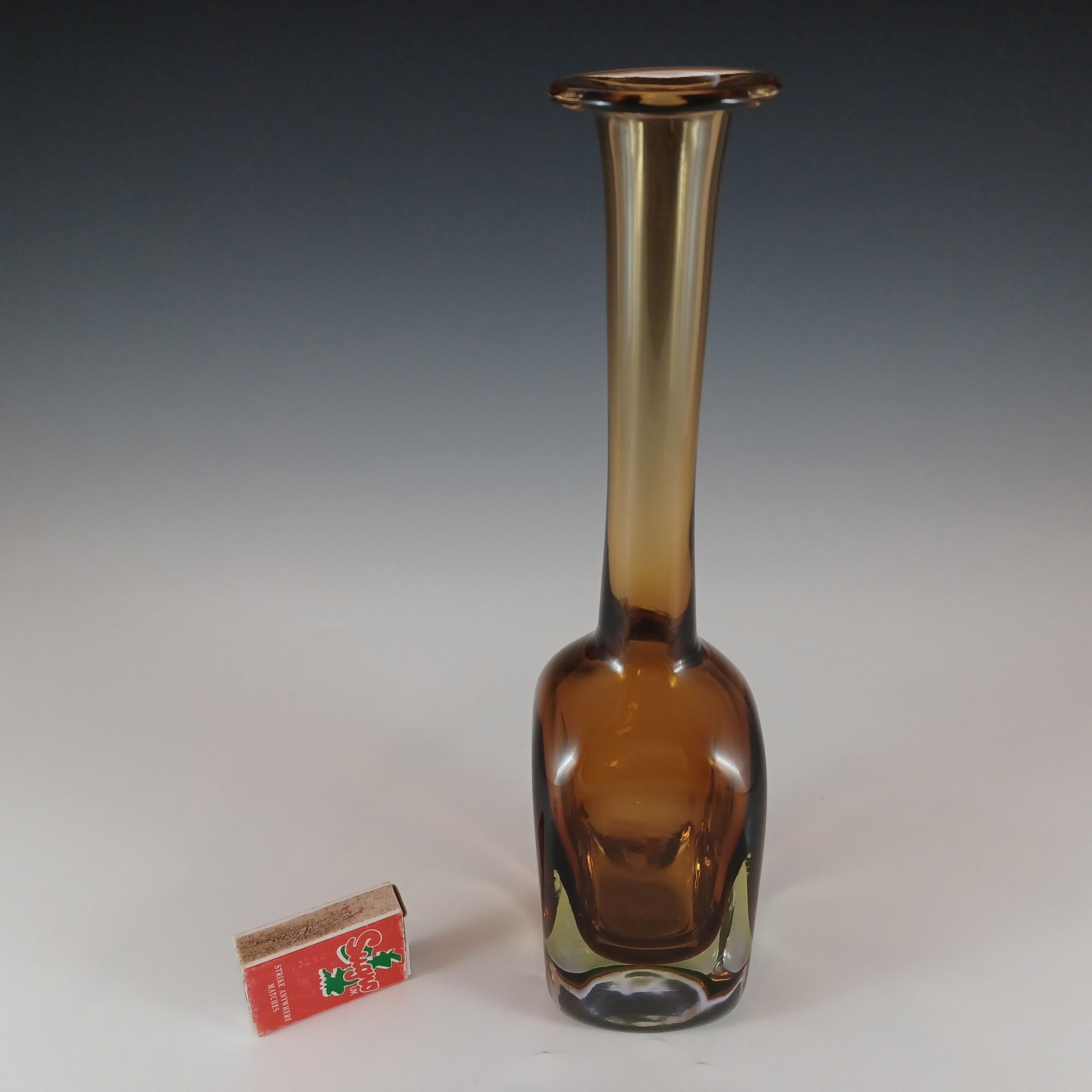 Seguso Vetri d'Arte Murano Sommerso Uranium Glass Bottle Vase - Pinzoni 4