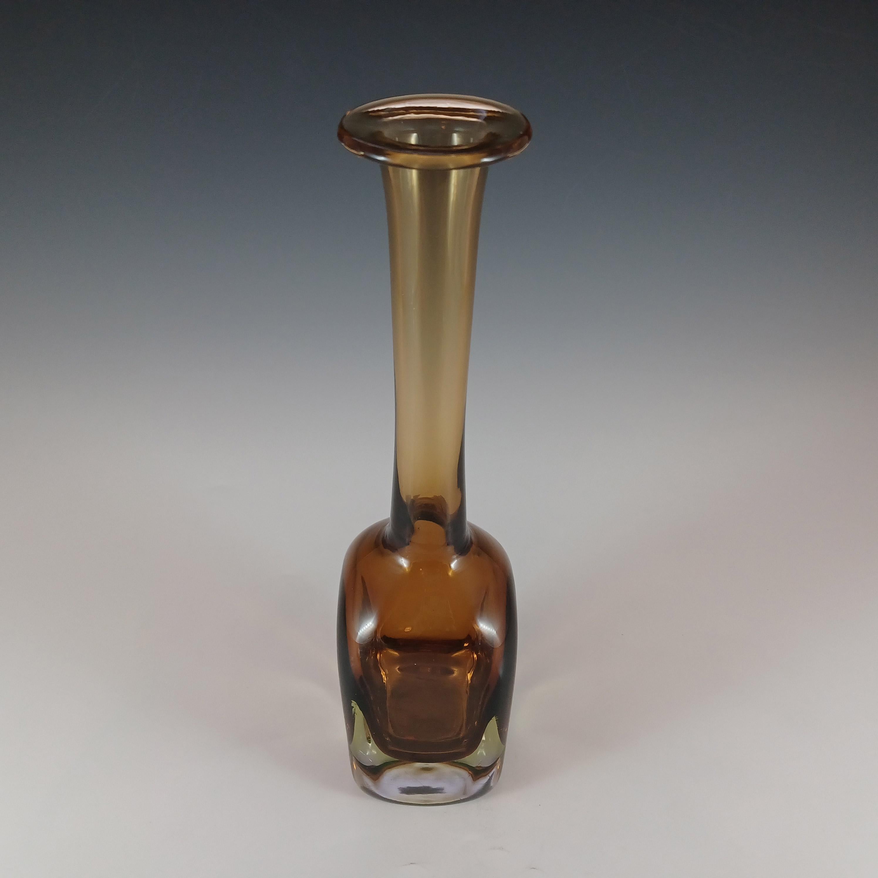 Seguso Vetri d'Arte Murano Sommerso Uranium Glass Bottle Vase - Pinzoni In Good Condition In Bolton, GB