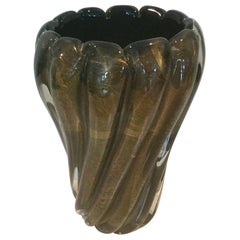 Seguso Vetri d'Arte Murano Vase in Purple and Gold