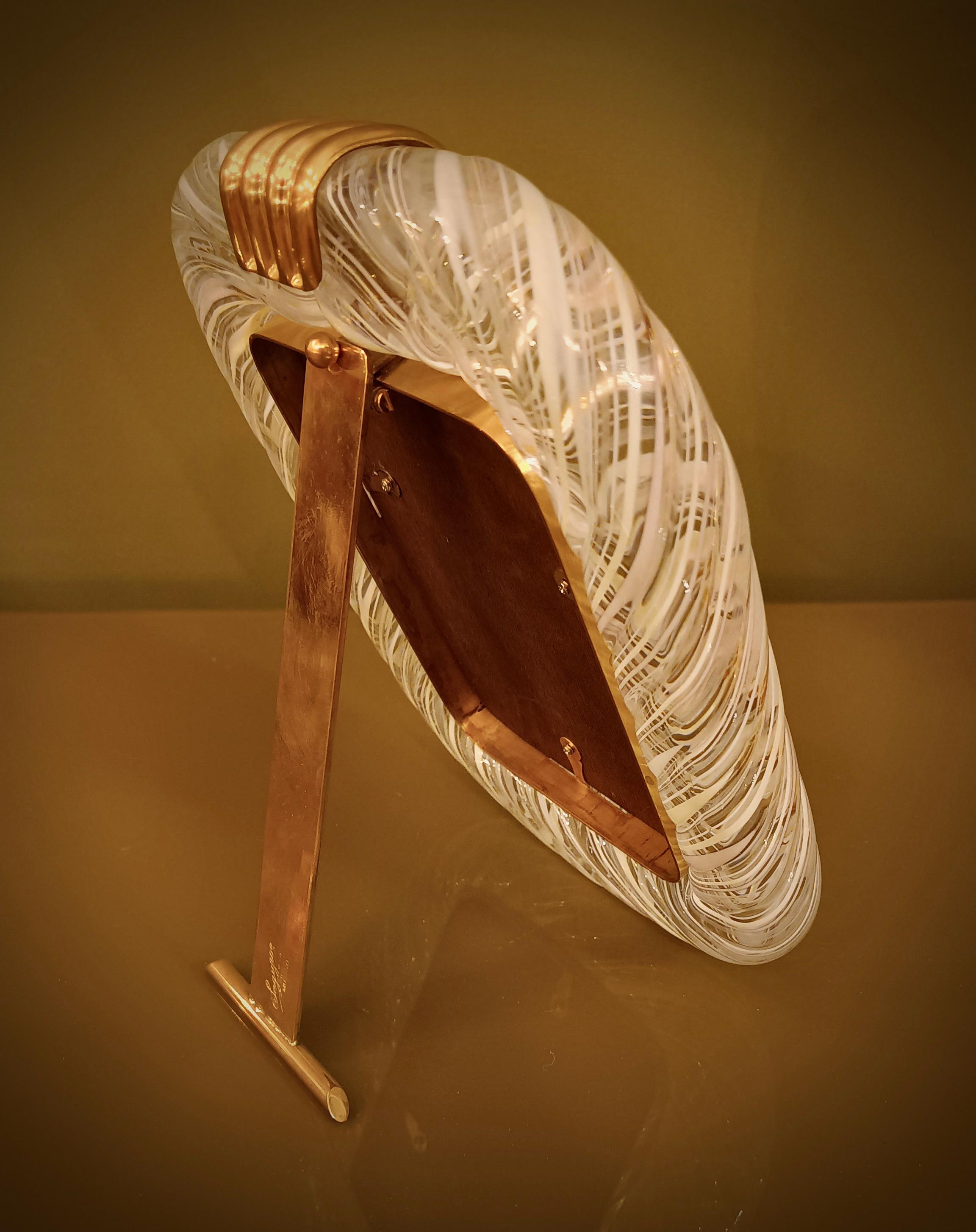Seguso Vetri d'Arte Marco de cristal blanco de Murano de mediados de siglo, 1990 finales del siglo XX en venta