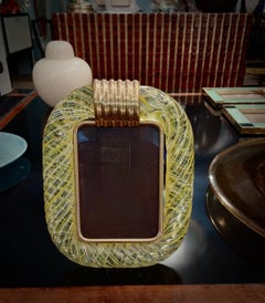 Seguso Vetri d'Arte Marco de cristal amarillo de Murano de mediados de siglo, 1970