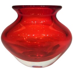 Seguso Vetri d
Arte  Orange Vase in Murano Glass, circa 1950