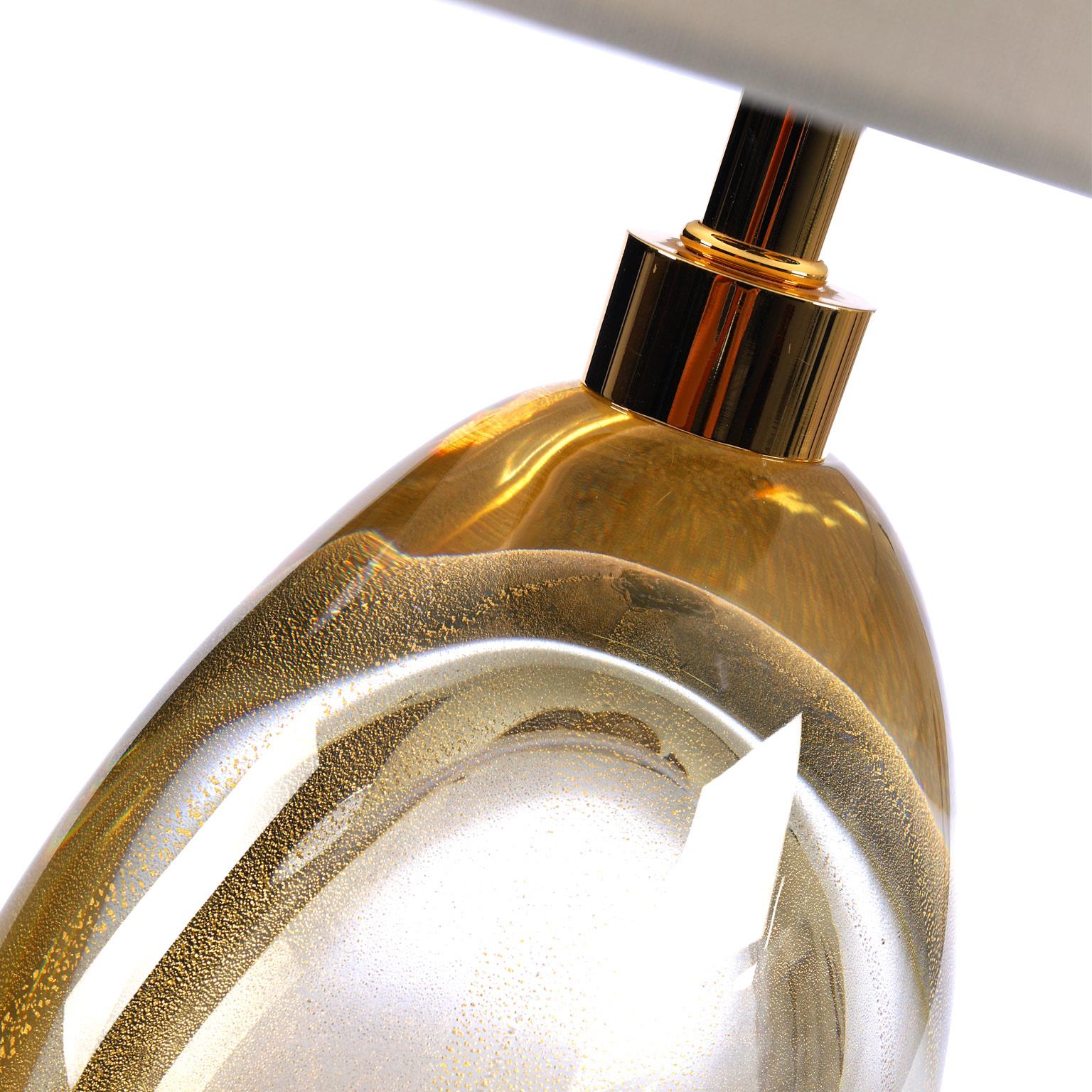 Italian Seguso Vetri d'Arte Oro Sommerso Table Lamp Gold Murano Glass